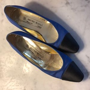 Bruno Magli Blue and Black 1 1/2” Heels size 36